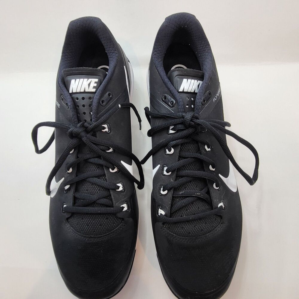 Nike Air Clipper Baseball Cleats Men's 11 Black White Flywire Max Air Metal Spi